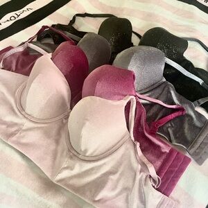 VS Body by Victoria secrets lined Demi bra crop sparkle velvet Bundle